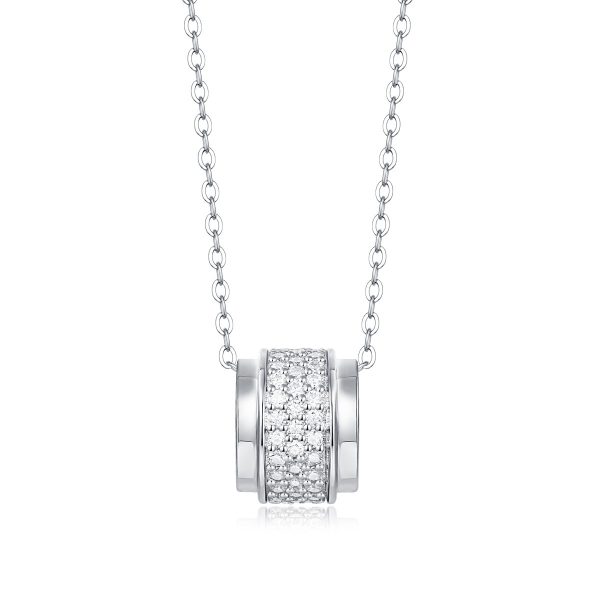 Silver Necklace Girls Moissanite Galaxy Pendant