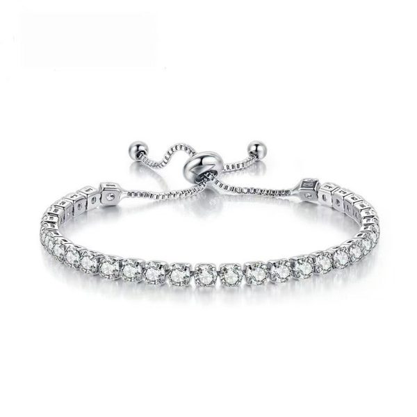 Simple Stainless Steel Material Square Zircon Crystal Bracelet