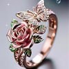 Colorful Oil Necklace Butterfly Personality Ring