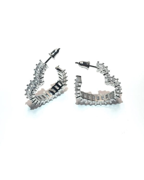 Heart-shaped Big Circle Cut Women Piercing Earrings