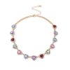 Women's Colorful Diamond-embedded Heart-shaped Clavicle Necklace