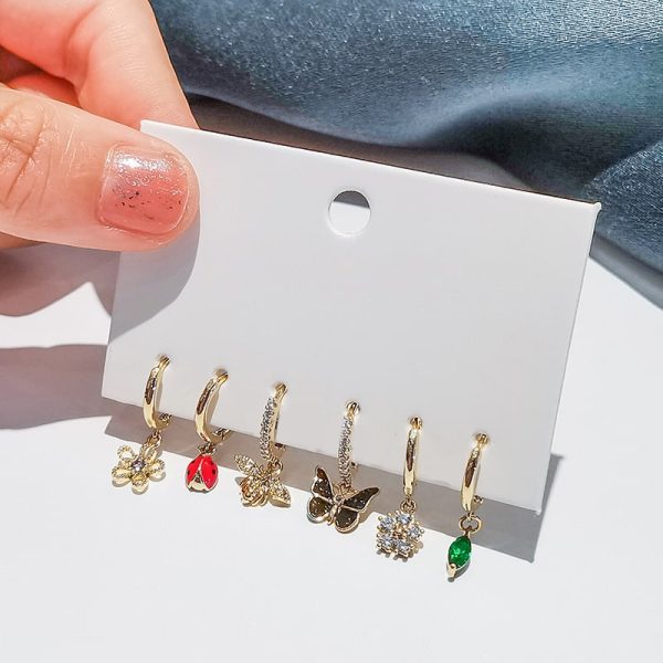 Black Butterfly Insect Ear Buckle Set