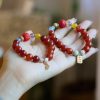 Natural Dragon Pattern Agate Bracelet Nine Purple Fire Dragon Year Zodiac