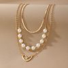 Vintage Love Heart Pearl Gold Necklace