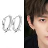 Simple Bracelet 925 Earrings Sterling Silver Big Circle Ear Clip