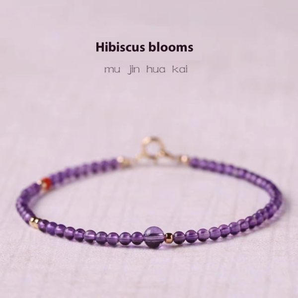 Natural Uruguay Amethyst Unisex Simple Bracelet