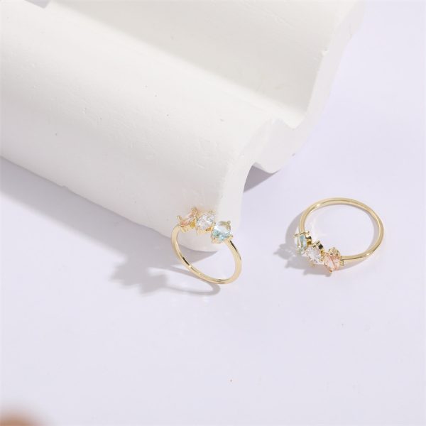 Mother's Day Birthstone Horse Eye Tricolor Zircon Ring
