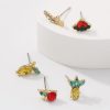 Fruit Earrings Set Small  Ins Sweet Girl Heart Earrings