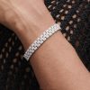 Platinum-plated Diamond Tennis Chain Bracelet For Men