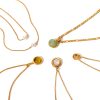 Retro 18K Gold Stainless Steel Titanium Steel Agate Stone Necklace