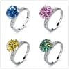 Women's Simple Wedding Diamond Ring Round