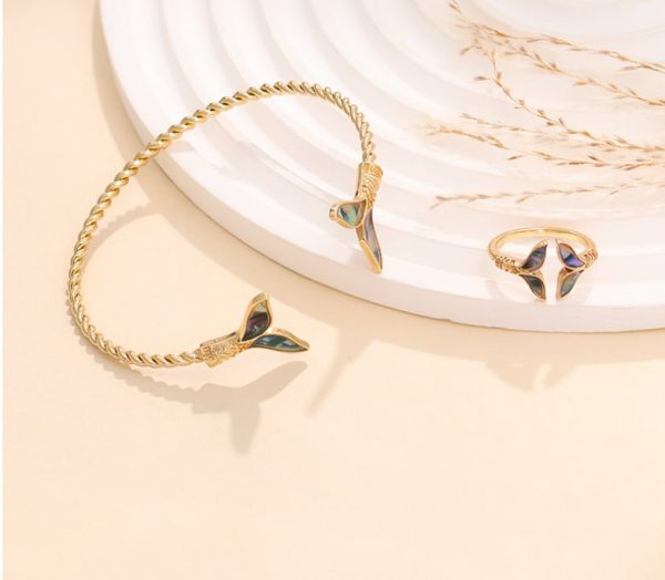 European And American Water Drop Ring Earrings Bangle Jewelry Suit