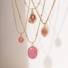 8ebdf933-98e6-44b1-b826-a5d8978eeecd_trans.jpeg Rhodochrosite 18K Gold Titanium Steel Necklace Women's Fashion All-match High Sense