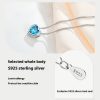 Ocean Heart S925 Sterling Silver Inlaid Zircon Heart-shaped Collarbone Necklace