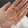 14K Gilded Purple Small Pieces Of Silver Pearl Mini Irregular Bracelet