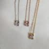 Simple Four-claw Single Diamond Pendant Female Temperament Titanium Steel Necklace