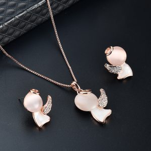 Opal Jewelry Set Cute Little Angel Two-piece Alloy