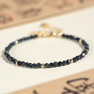 3mm Blue Tourmaline Cut Beaded Bracelet