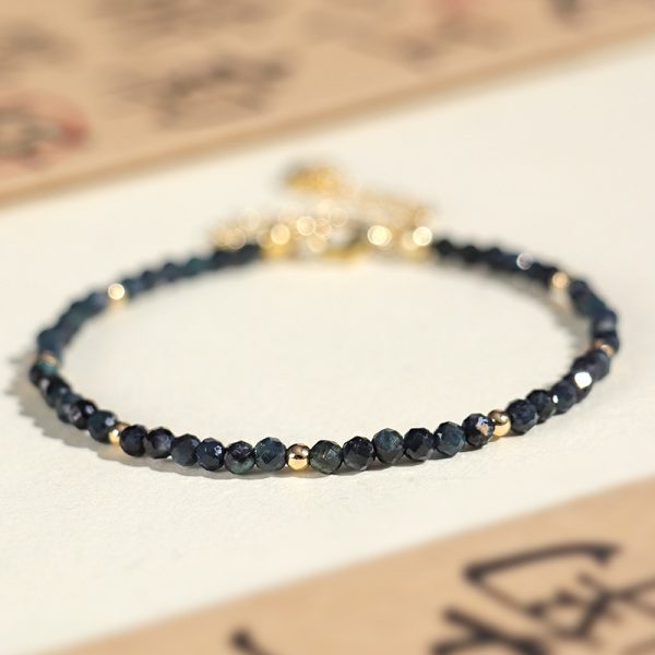3mm Blue Tourmaline Cut Beaded Bracelet