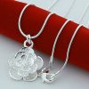 Silver Plated New Peony Necklace