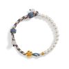Sterling Silver Chalcedony Carrying Strap Chinese Flower Weaving