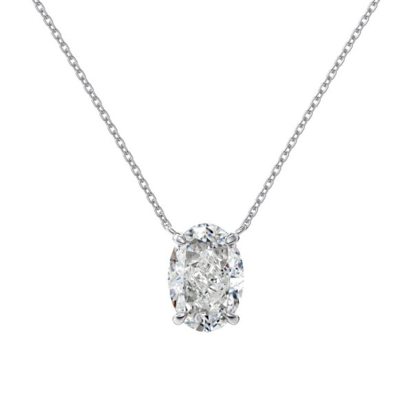 S925 Sterling Silver Necklace Women's Oval