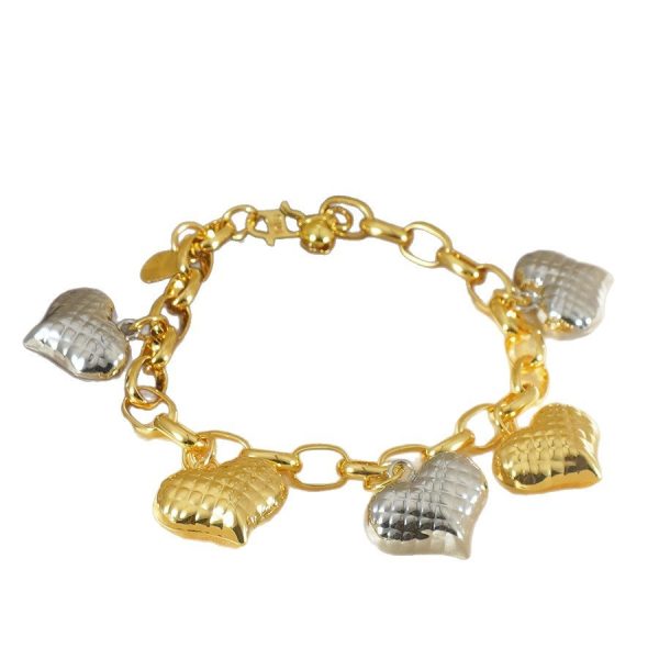 Light Luxury Graceful Personality Two-color Copper Plating Peach Heart Bracelet