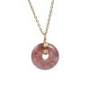 S925 Sterling Silver Strawberry Quartz Necklace Special-interest Design Peace Buckle