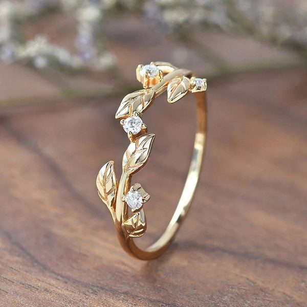 Female Flower And Branch Winding Pastoral Style Simple Ring