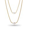 Retro 18K Gold Stainless Steel Titanium Steel Agate Stone Necklace