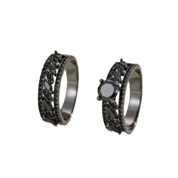 Copper Inlaid Zircon Ear Of Rice Advanced Couple Ring