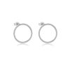 Simple Retro S925 Sterling Silver Rhinestone Zircon Circle Ear Studs