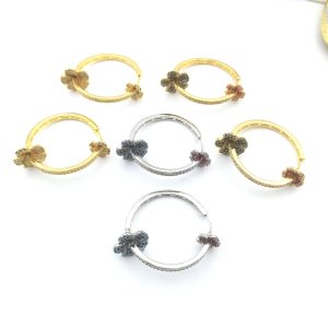 Heavy Industry Circle Colorful Flower Micro-inlaid Ear Ring