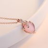 Women's Heart-shaped Pink Crystal Synthetic Pendant Necklace