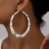 European And American Oversized Bamboo Earrings Exaggerated Golden Big Circle