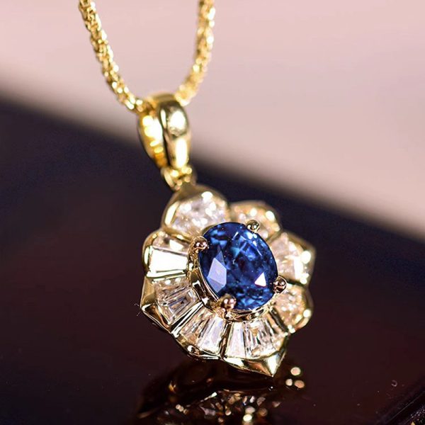 Inlaid Zircon Indian Style Necklace Female Geometric