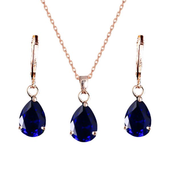 Water drop earrings necklace jewelry set
