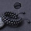 Natural Stone Frosted Stone Beaded Bracelet Iron Ore Double Wrap Braided Bracelet