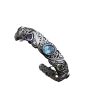 Vintage Distressed Cutout Carvings Flower Basket Topaz Bracelet