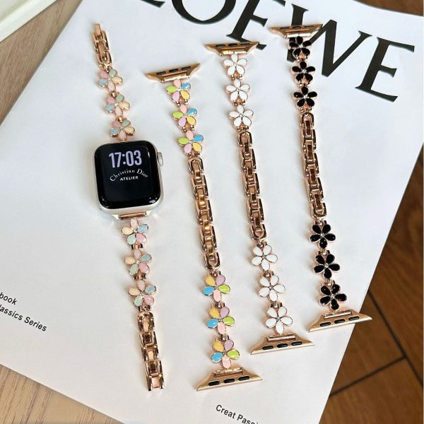 Five Petal Flower Shadow Metal Chain Watch Band