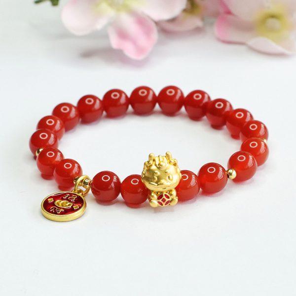 Year Of Birth Red Agate Zodiac Dragon Bracelet