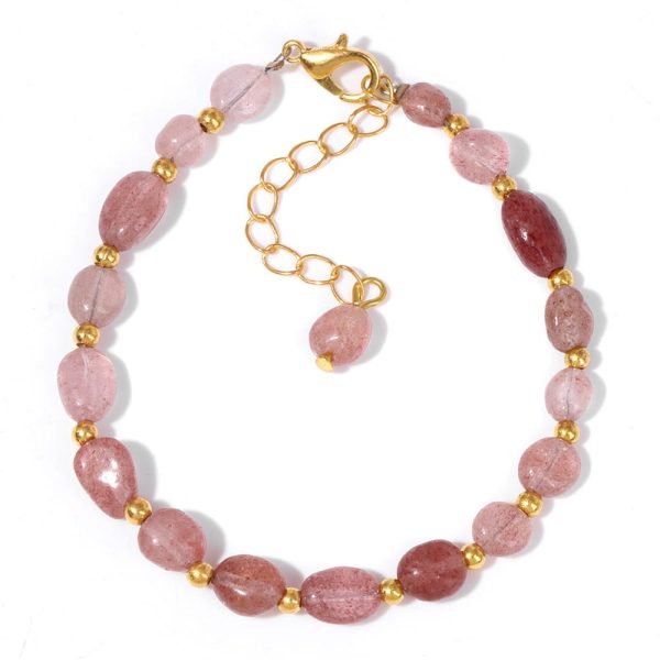 Accompanying Stone Beads Bracelet Women's Irregular Stone Lobster Buckle