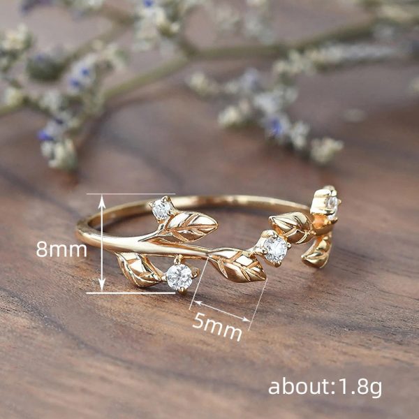 Female Flower And Branch Winding Pastoral Style Simple Ring