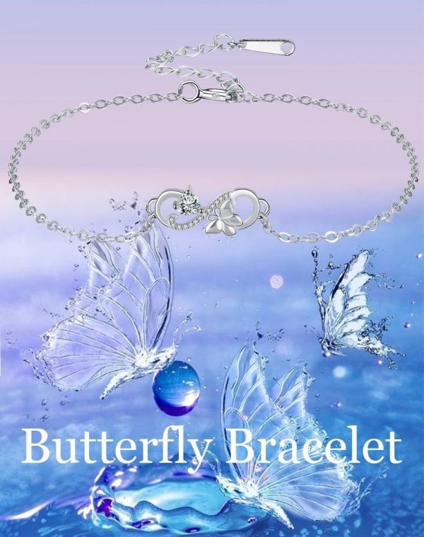 European And American Fashion Infinite Symbol Bracelet Butterfly Women's Adjustable Bracelet