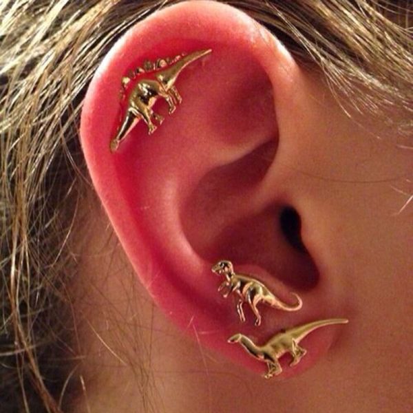 Small Animal Dinosaur Three Pairs Of Earrings And Earrings Set