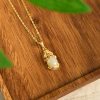 Female Creative Hetian White Jade Antique Gold Pendant