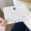 Sterling Silver Needle Candy Colored Flower Stud Earrings Set