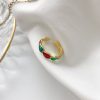 Gold polychromatic gel drop ring