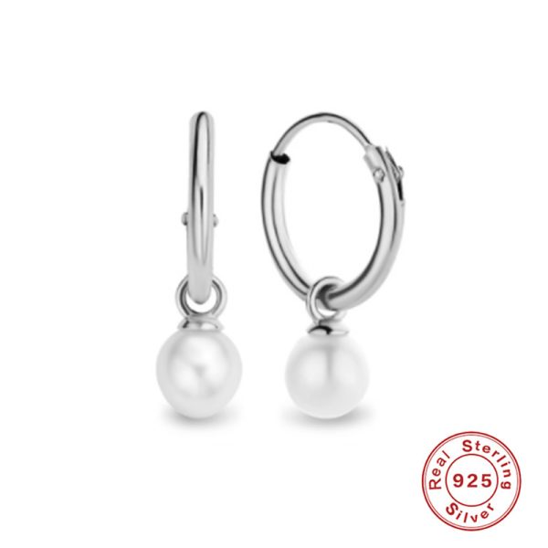 S925 Sterling Silver Pearl Pendant Eardrop Earring
