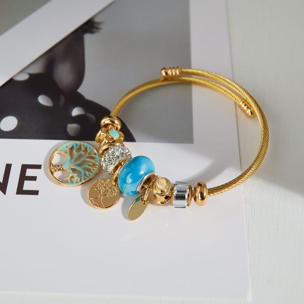 Fashion Retro Tree Of Life French Entry Lux High-grade Titanium Steel Bracelet